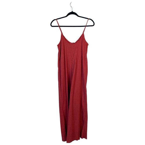 MADEWELL Textured Cover-Up Jumpsuit Fresh Chili 2022 Casual Summer Red Small - Picture 2 of 9